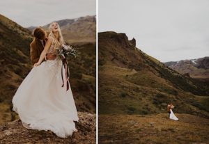 landscapes bridal collage in iceland