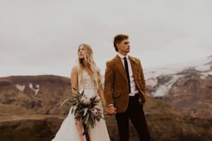 couple gazes at mountains