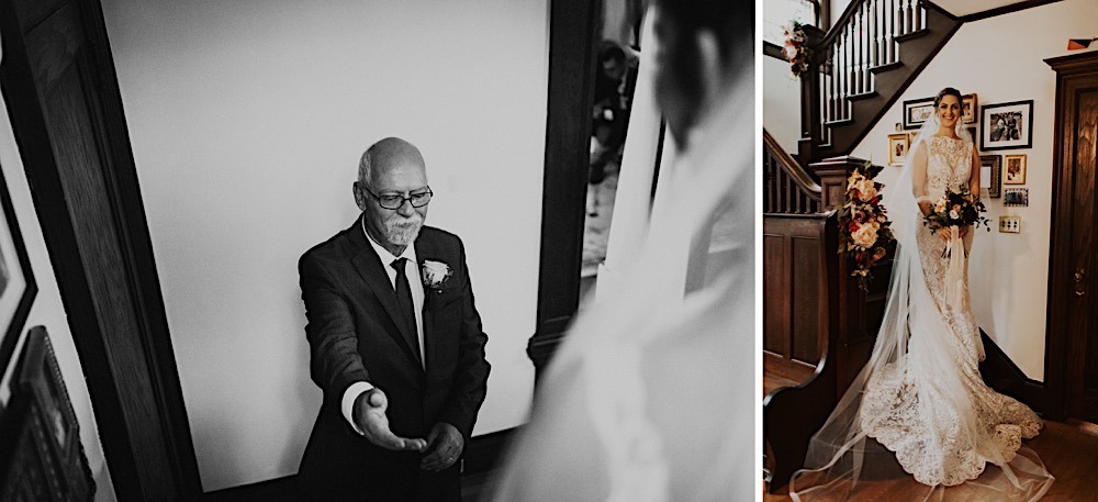father of the bride sees daughter for the first time