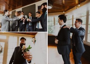 groomsmen hang before wedding