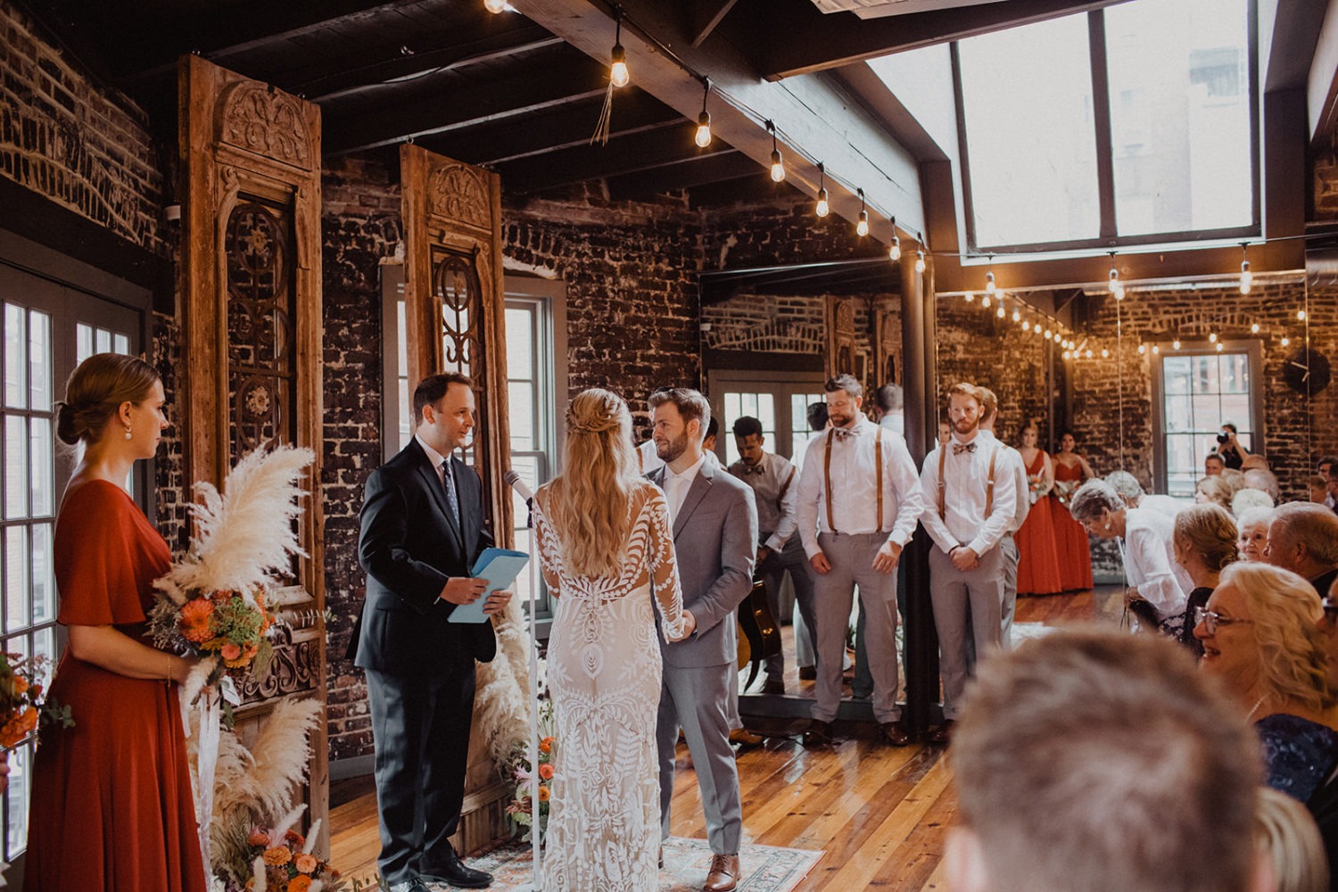 Couple exchanges vows at Toolbox DC wedding