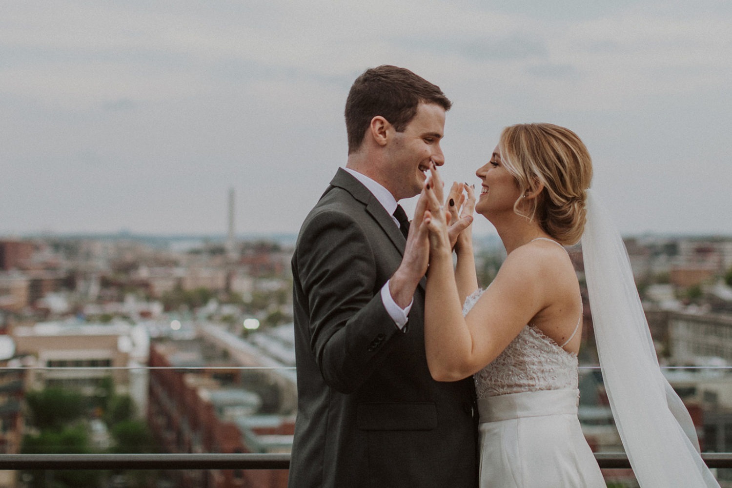 Couple holds hands at washington dc elopement