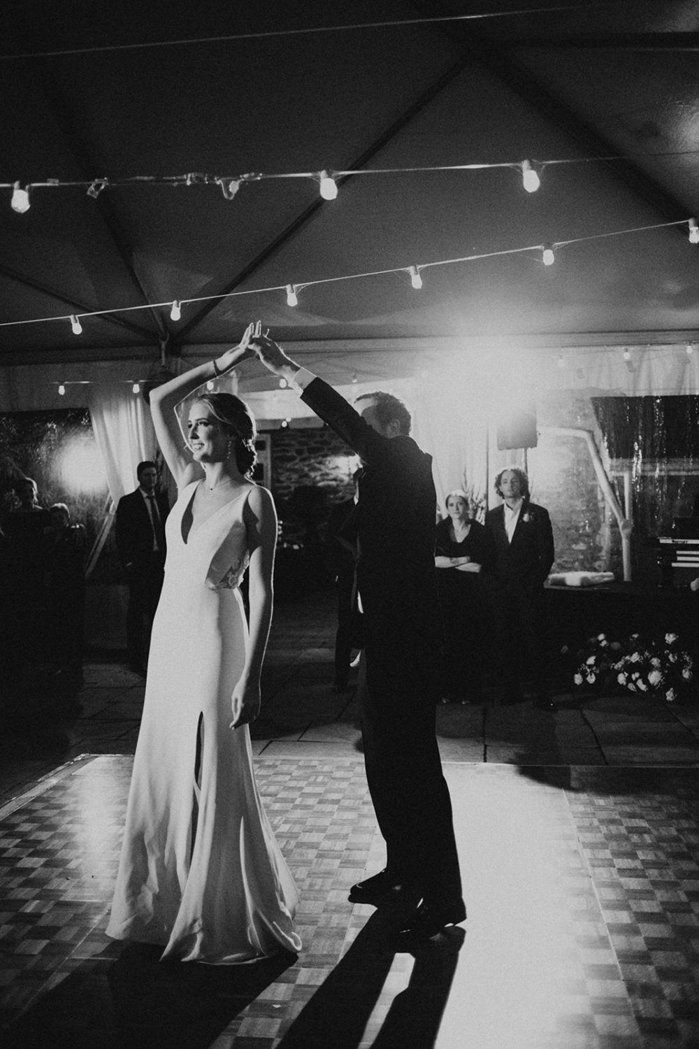 Couple dances during wedding reception