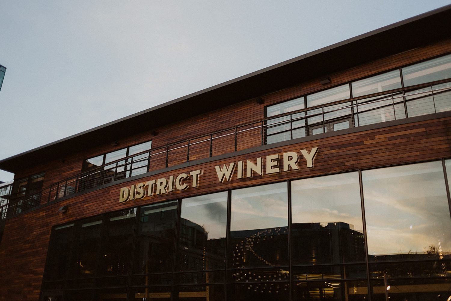 Front sign of District Winery one of the best wedding venues in dc