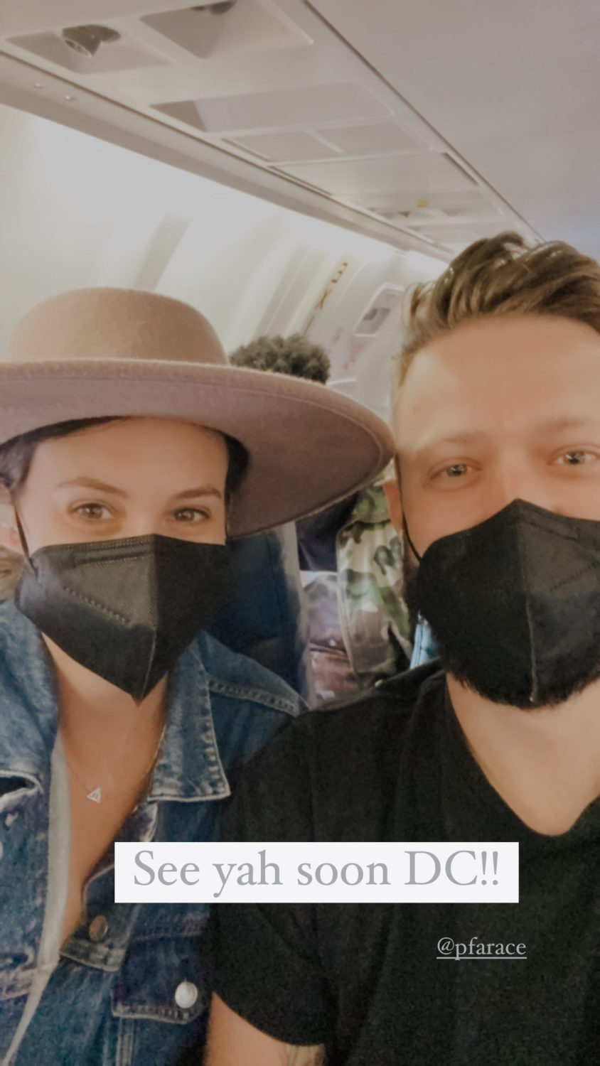 couple on airplane taken by traveling destination wedding photographer