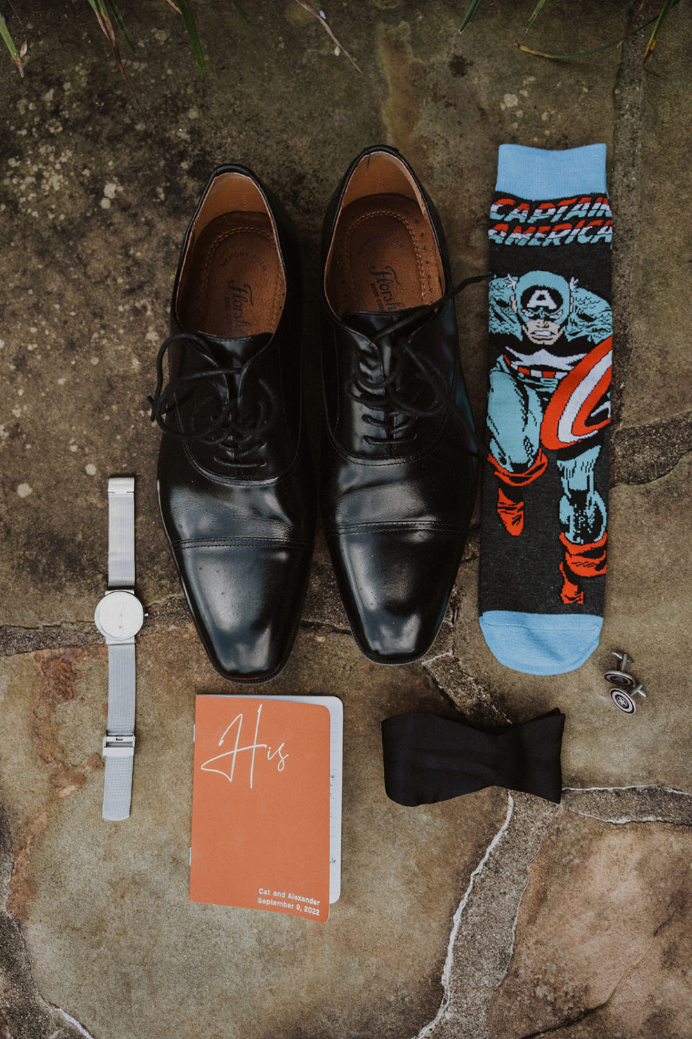 groom's shoes socks and accessories