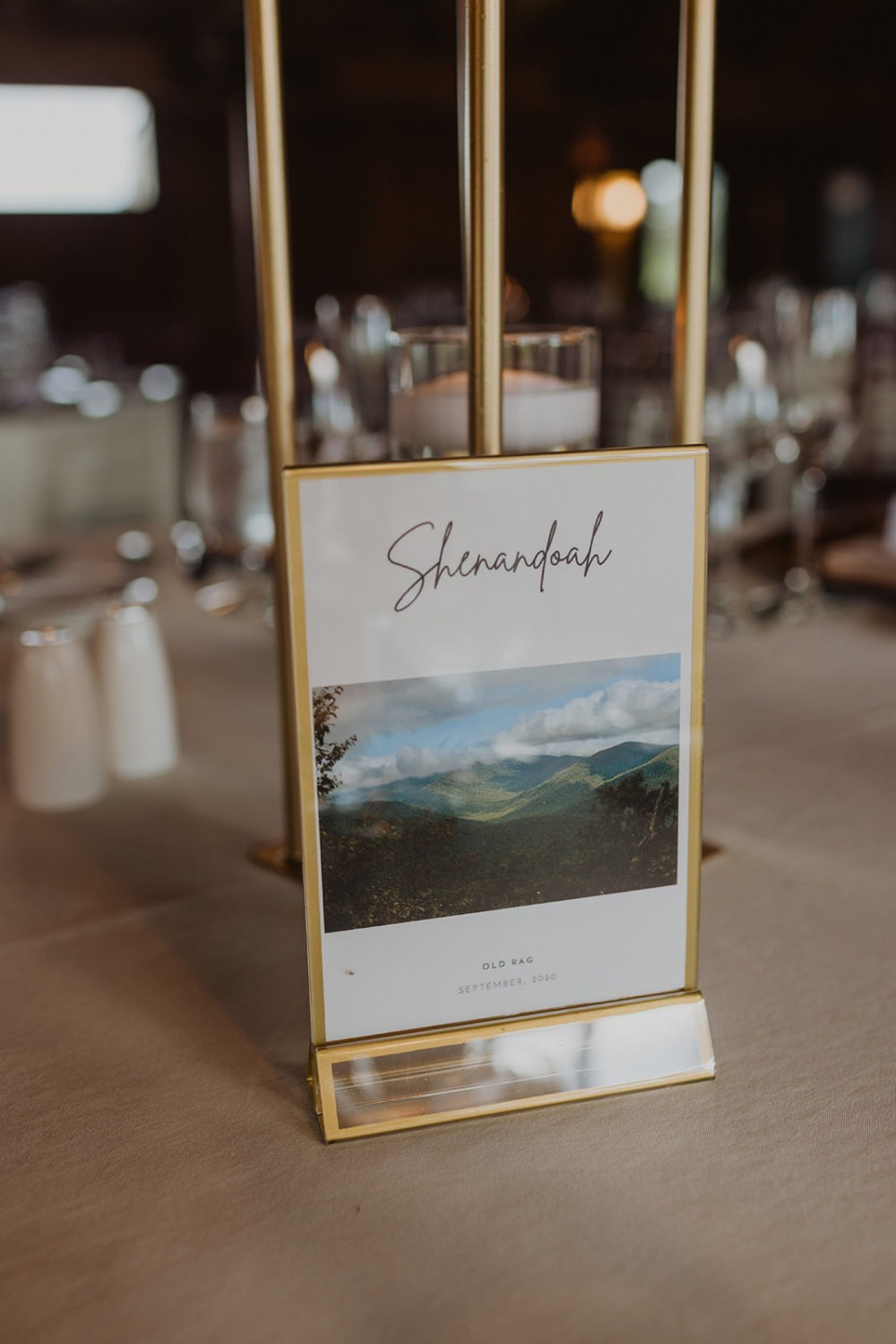 table setting cards themed by national parks with photo
