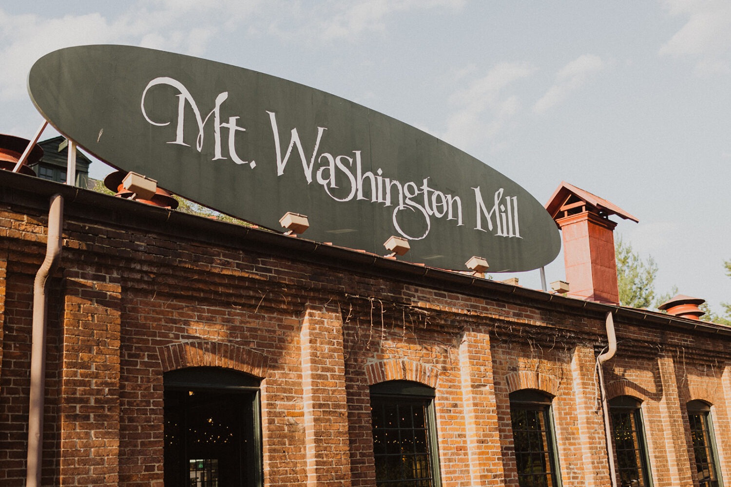 Mt. Washington Mill Dye House wedding venue sign