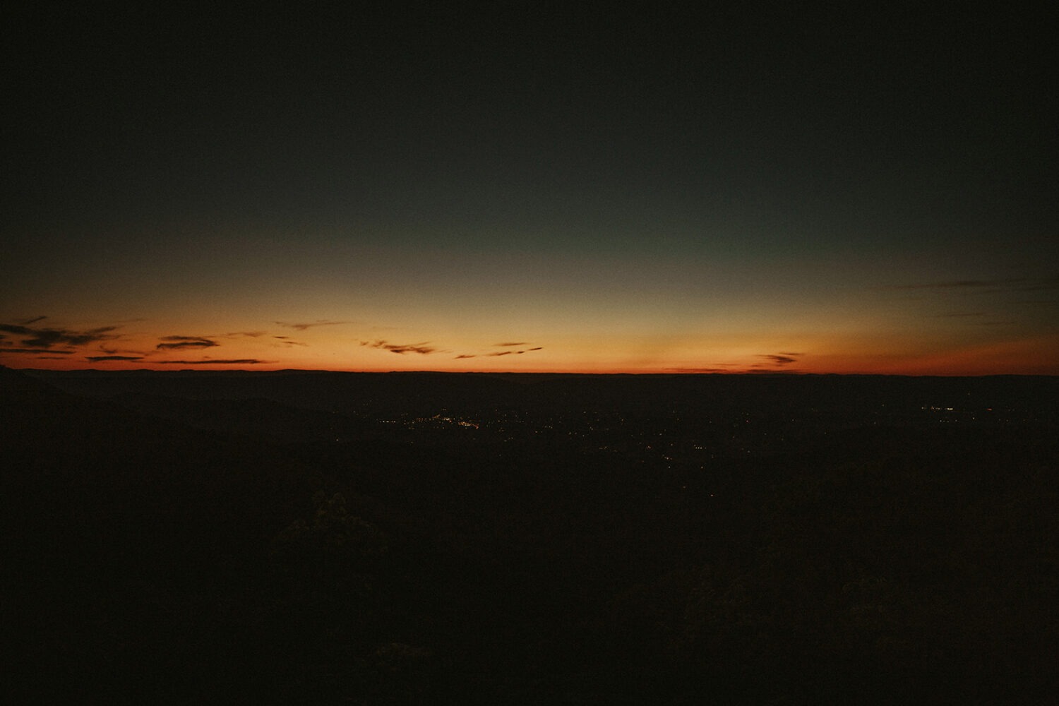 sunset over mountains at Shenandoah National Park