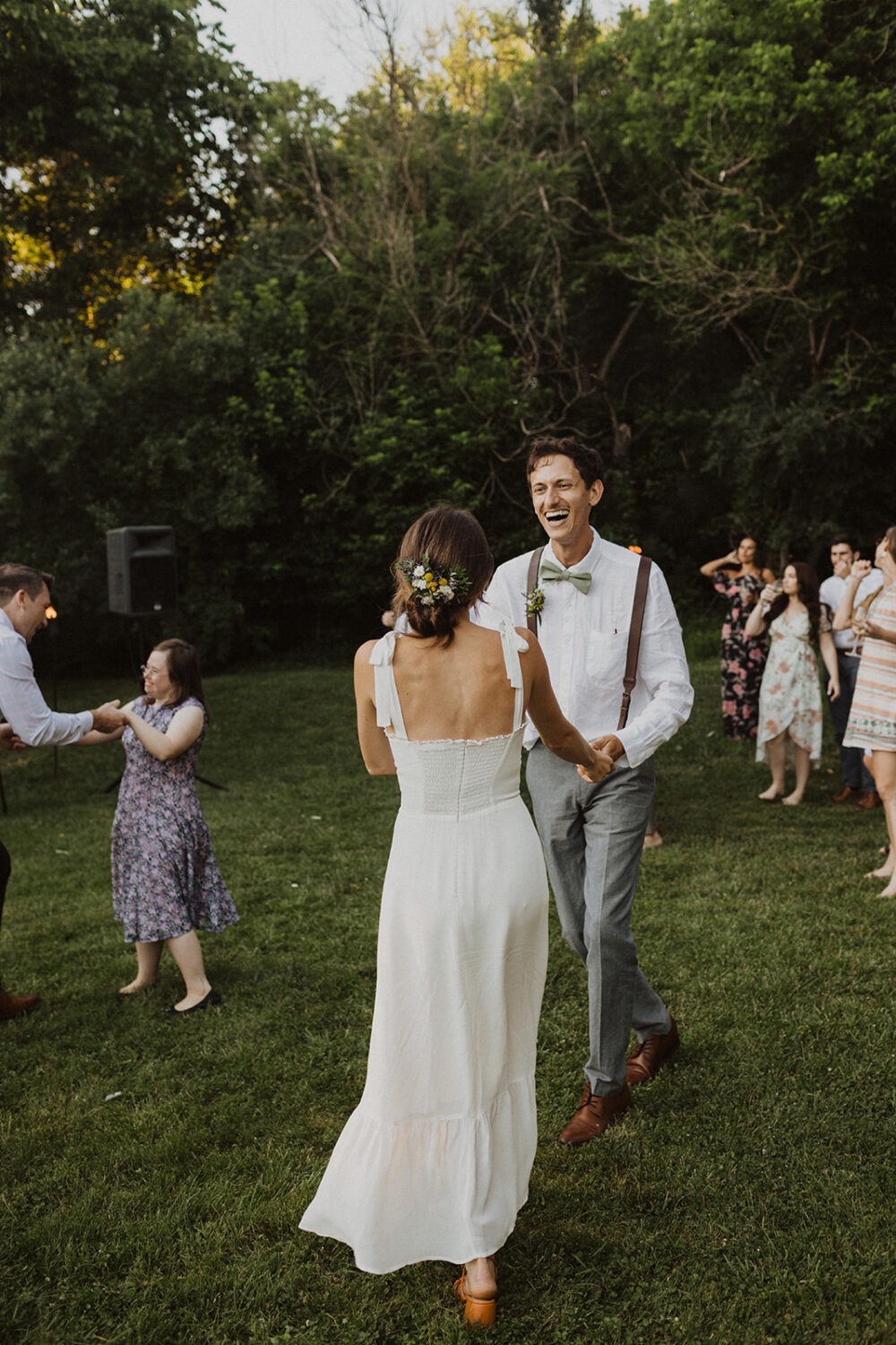 couple dances pulling from barn wedding ideas