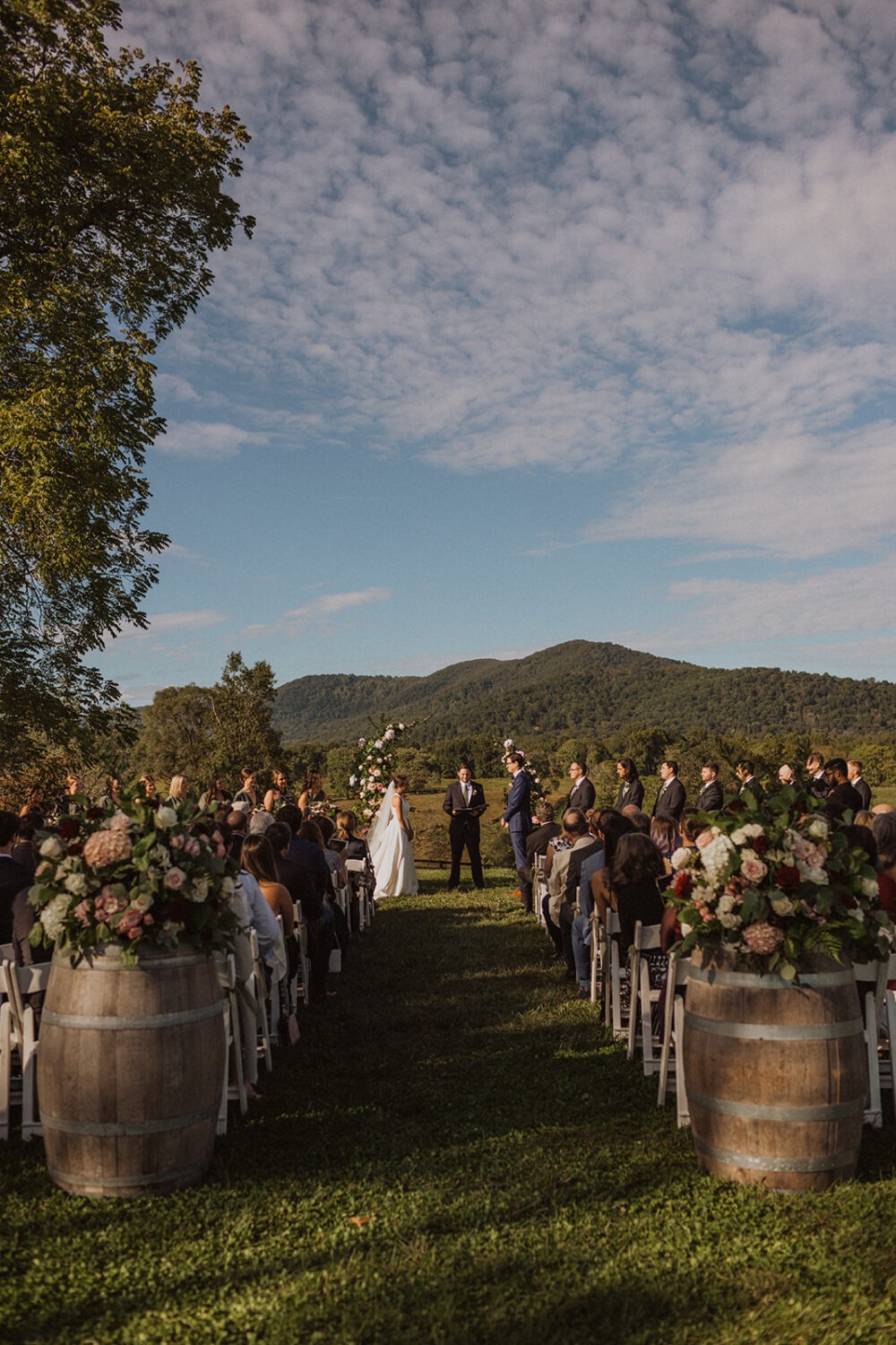 mountainside backyard wedding ceremony