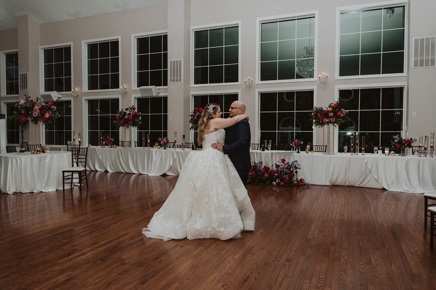 couple has private first dance during wedding reception