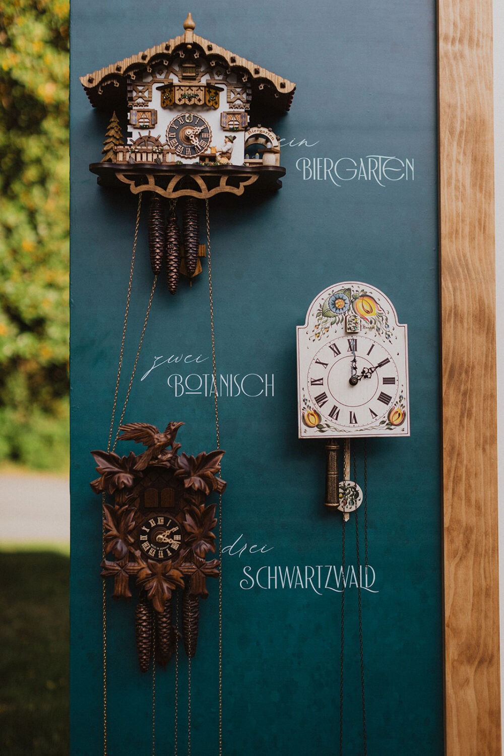 cuckoo clocks as wedding seating chart for wedding reception decoration ideas
