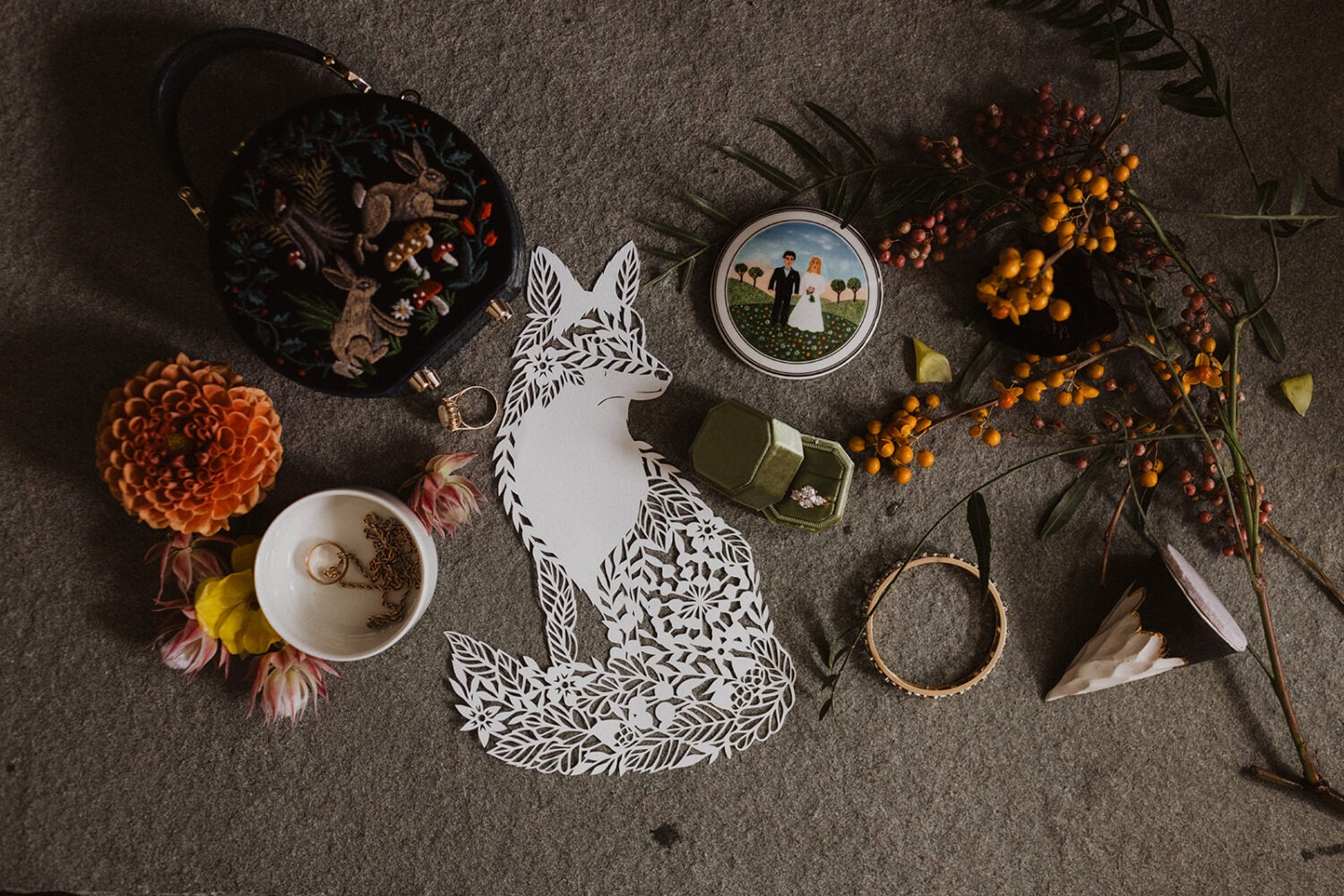 woodland creature wedding details and accessories 