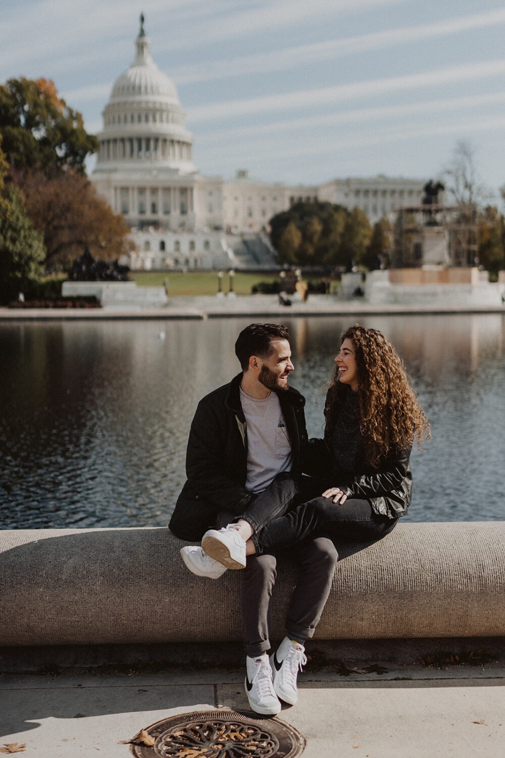 couple takes DC day-before photos as part of photography wedding package