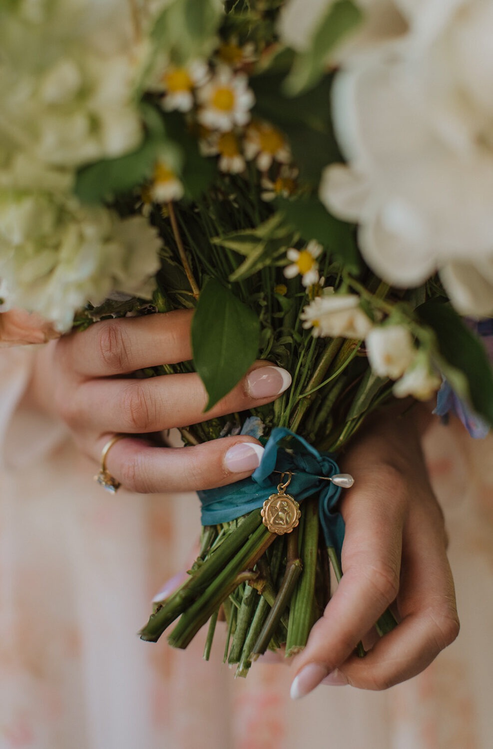 details on wedding bouquet created by wedding vendors  