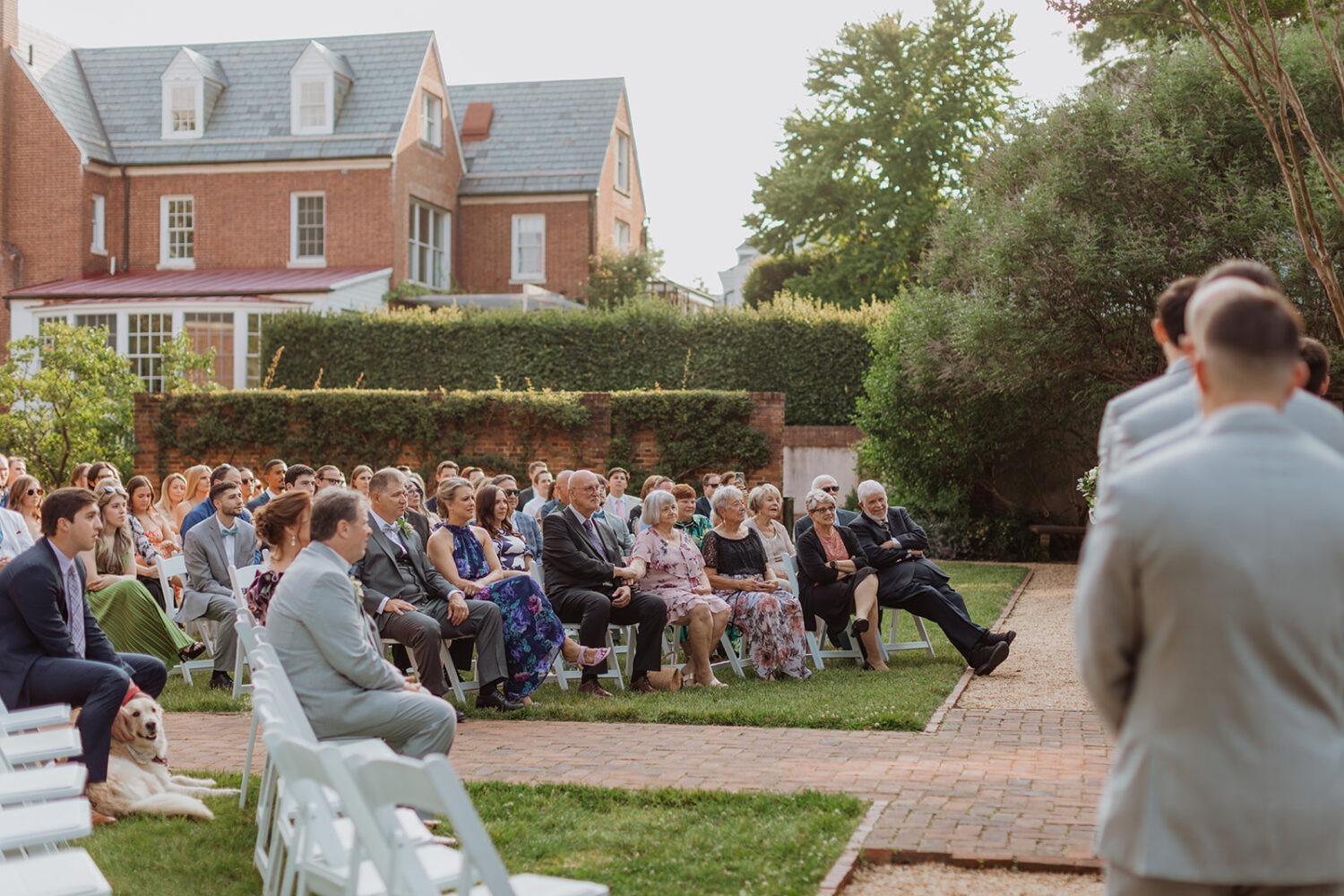 guests watch ceremony at Dumbarton House wedding