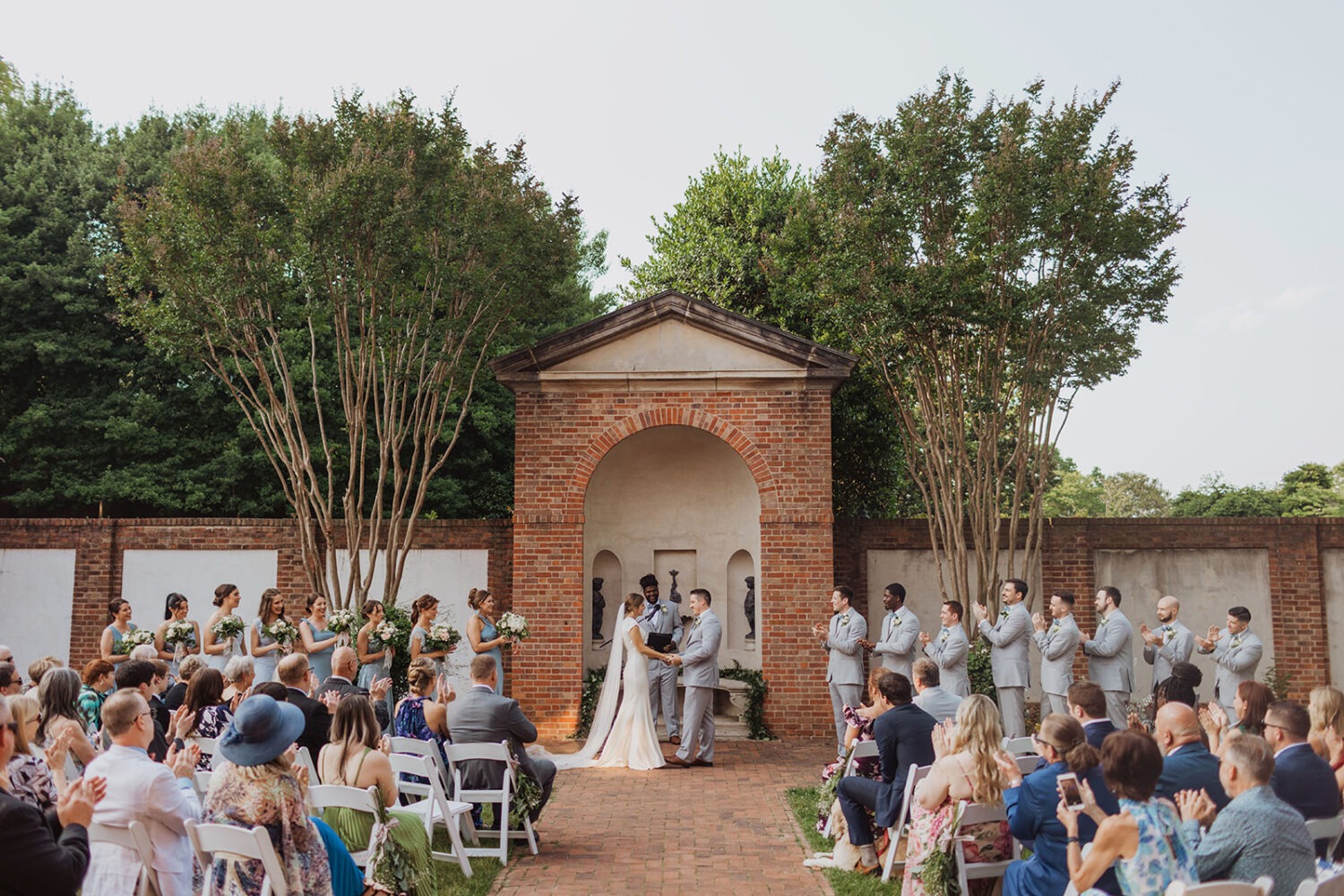 couple exchanges vows at Dumbarton House wedding