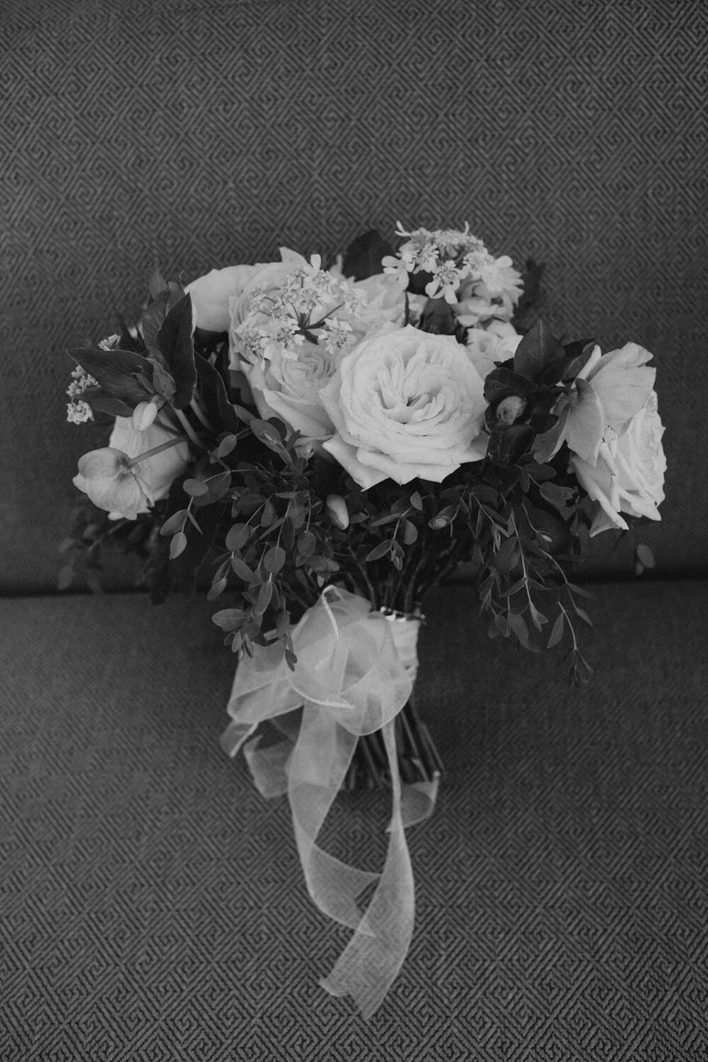 white rose wedding bouquet 