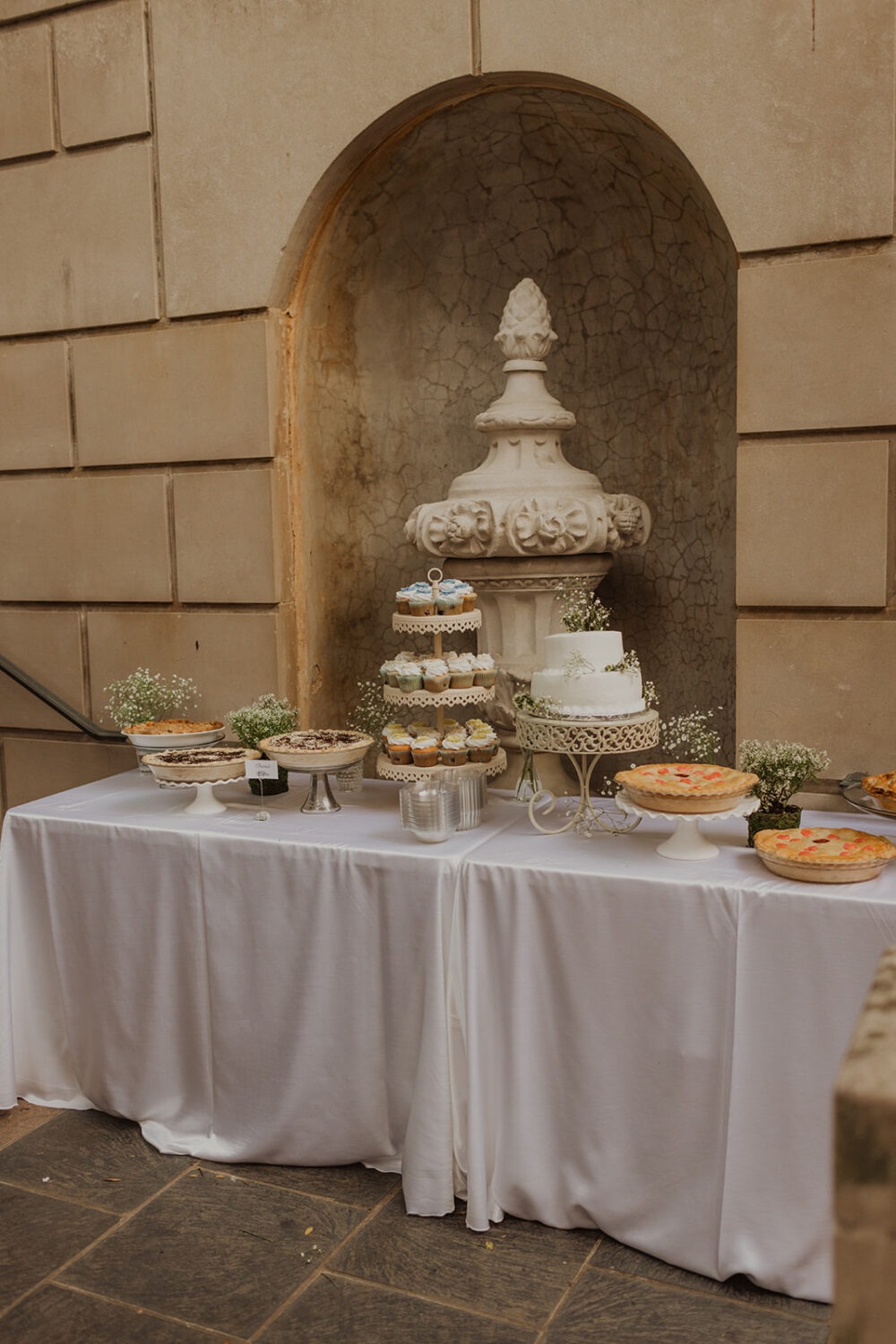 wedding reception dessert table