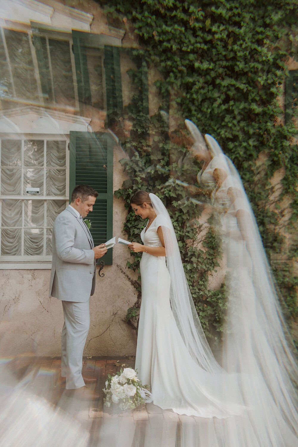 couple exchanges private vows at Georgetown Washington DC wedding 