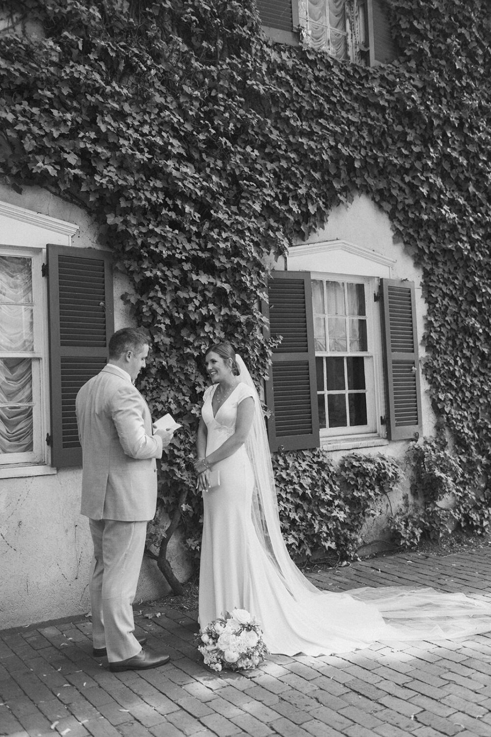 couple exchanges private vows at Georgetown Washington DC wedding 