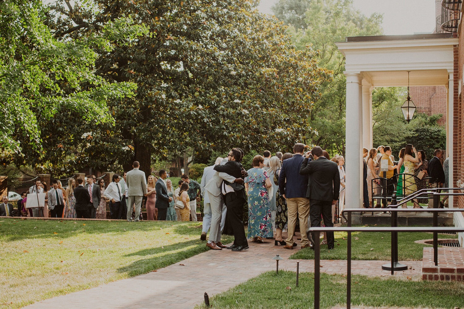 outdoor cocktail hour at Dumbarton House wedding