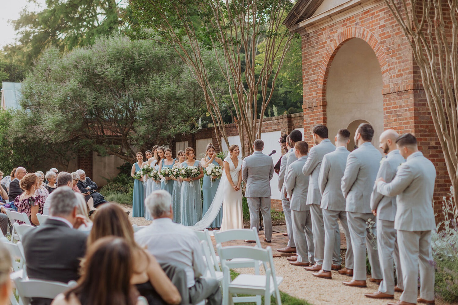 couple exchanges vows at Dumbarton House wedding