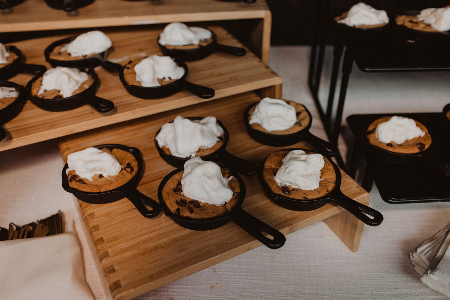 cookies with ice cream in skillet 