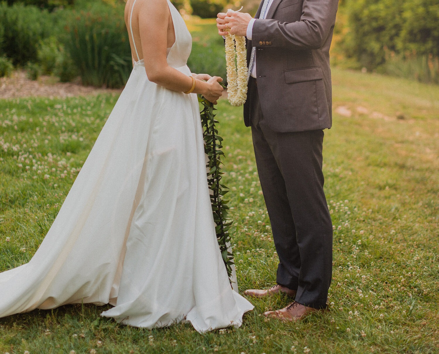 couple has first look with cultural traditions