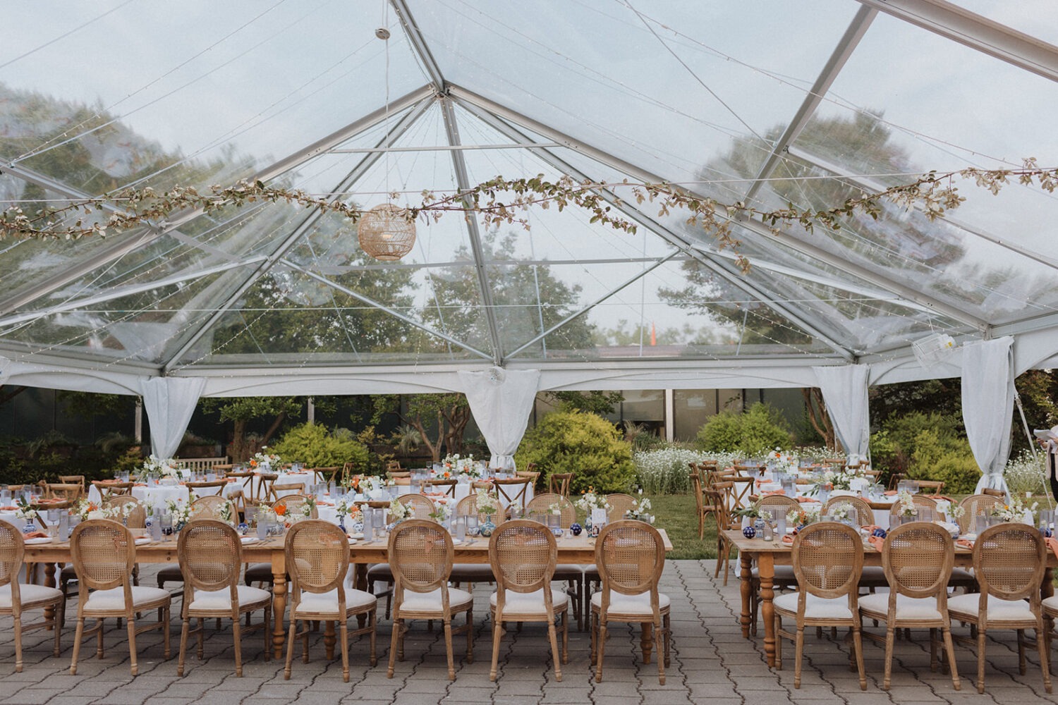 outdoor wedding with tent at National Arboretum DC