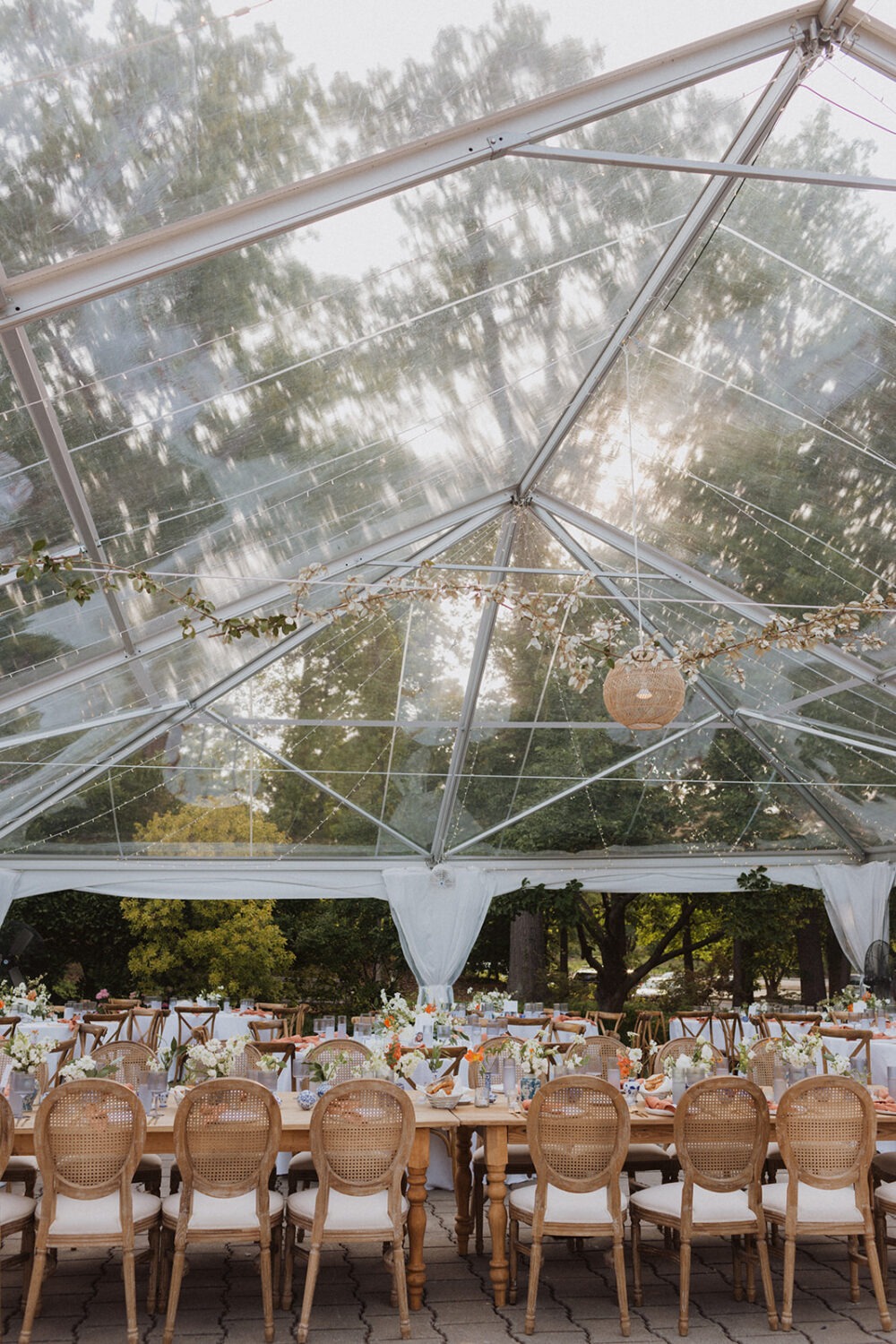 outdoor wedding with tent at National Arboretum DC