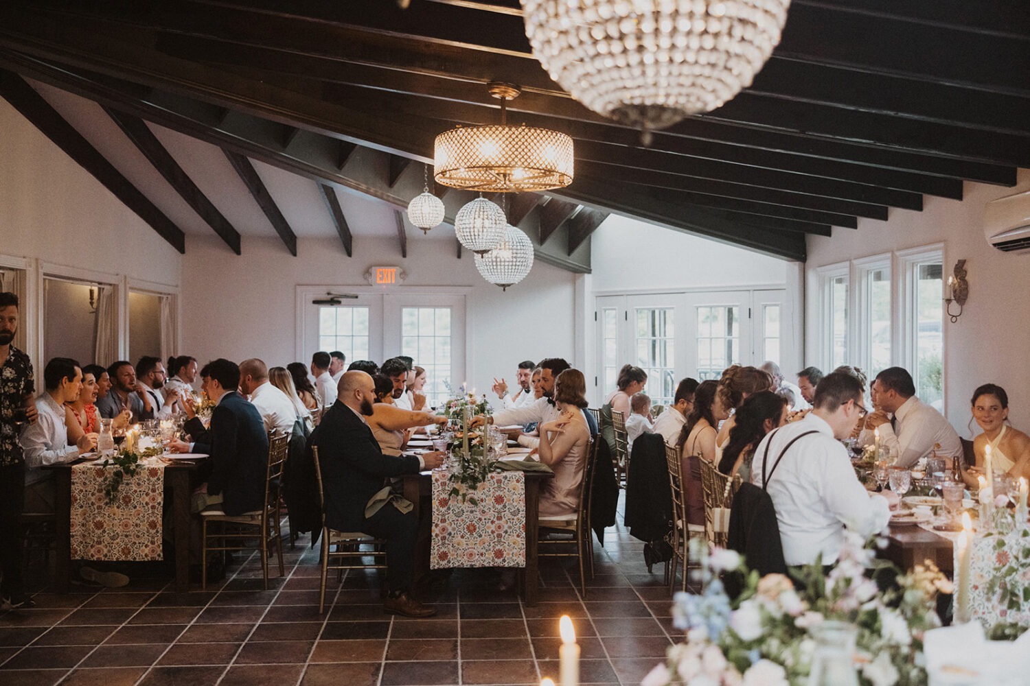 guests seated at wedding reception tables