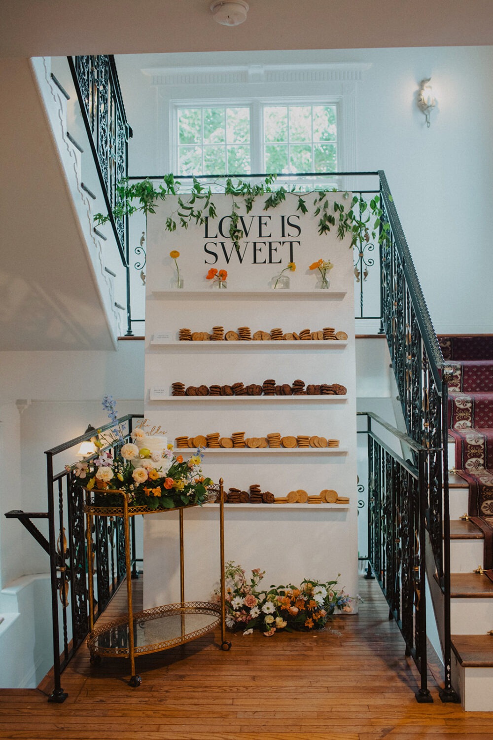 cookie dessert bar at wedding reception