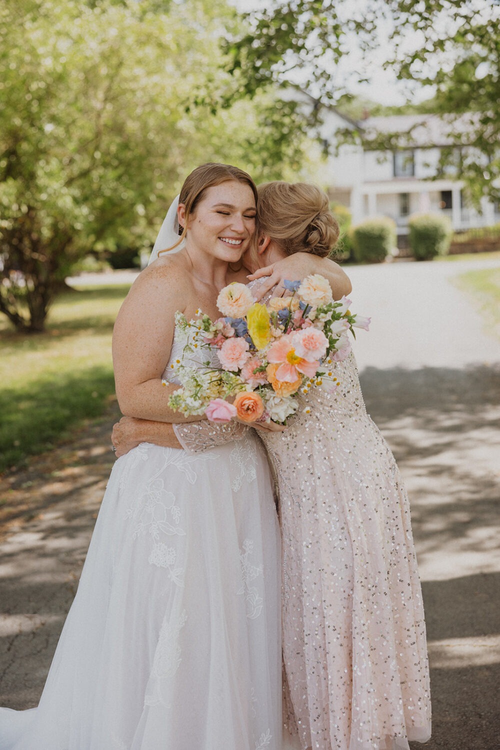 bride holds bouquet from wedding florist ideas