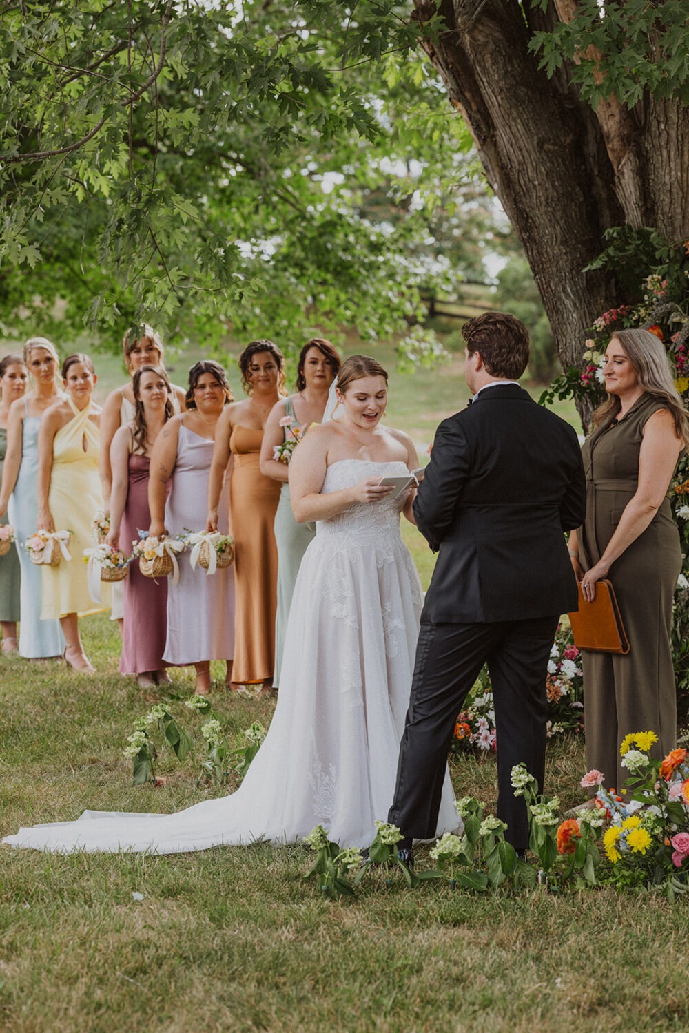 couple exchanges vows during wedding ceremony