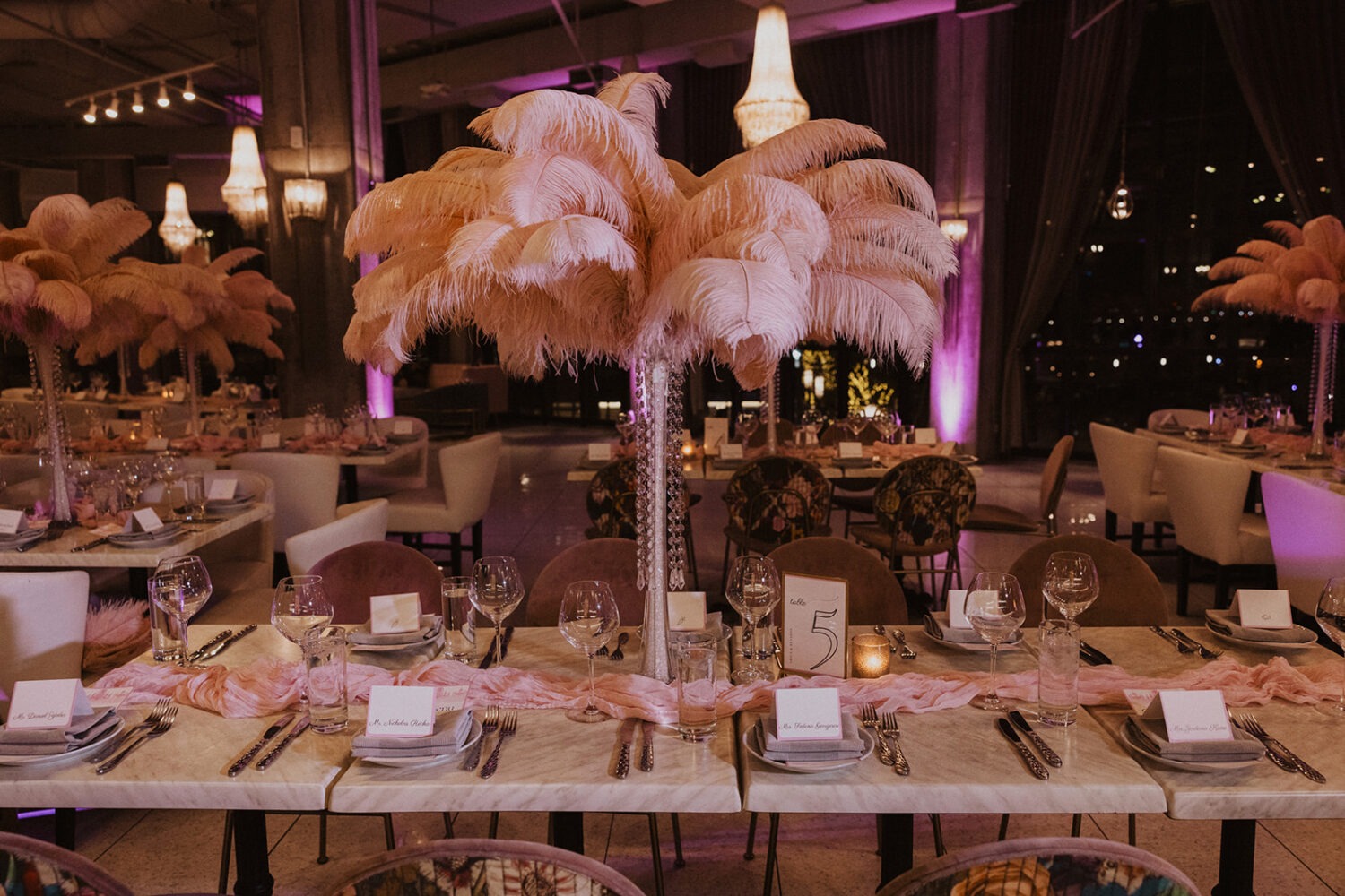 La Vie Restaurant wedding reception venue decor