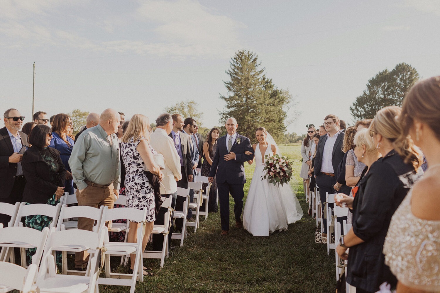 bride walks down aisle