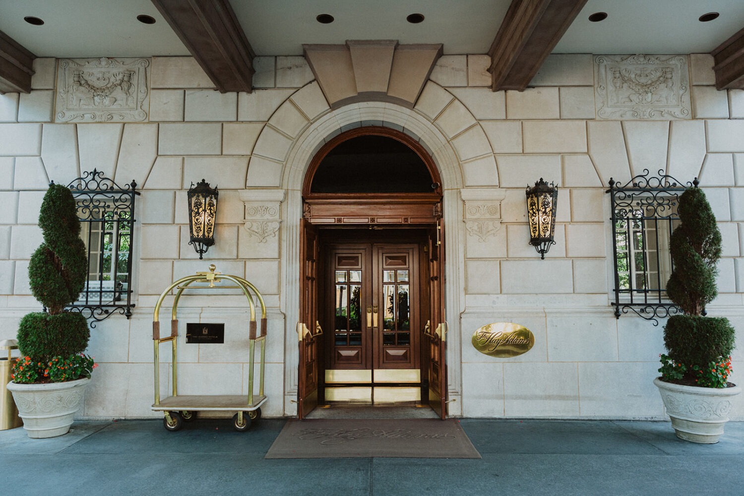 Front doors of Hay Adams Hotel.