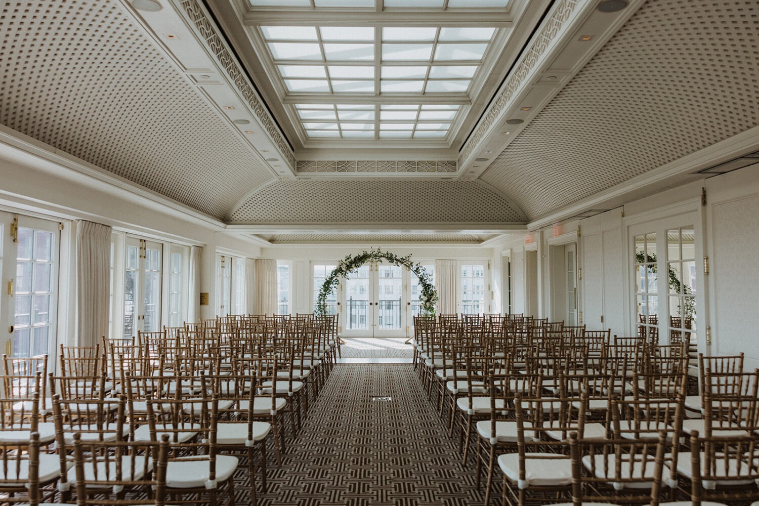 wedding ceremony decor at The Hay-Adams hotel