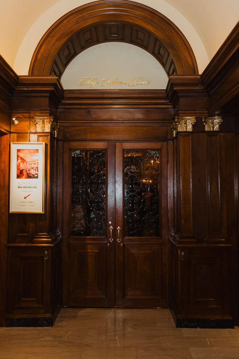 doorway to room at Hay Adams hotel 