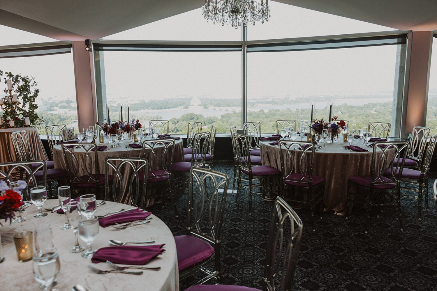 DC views from Virginia rooftop wedding venue