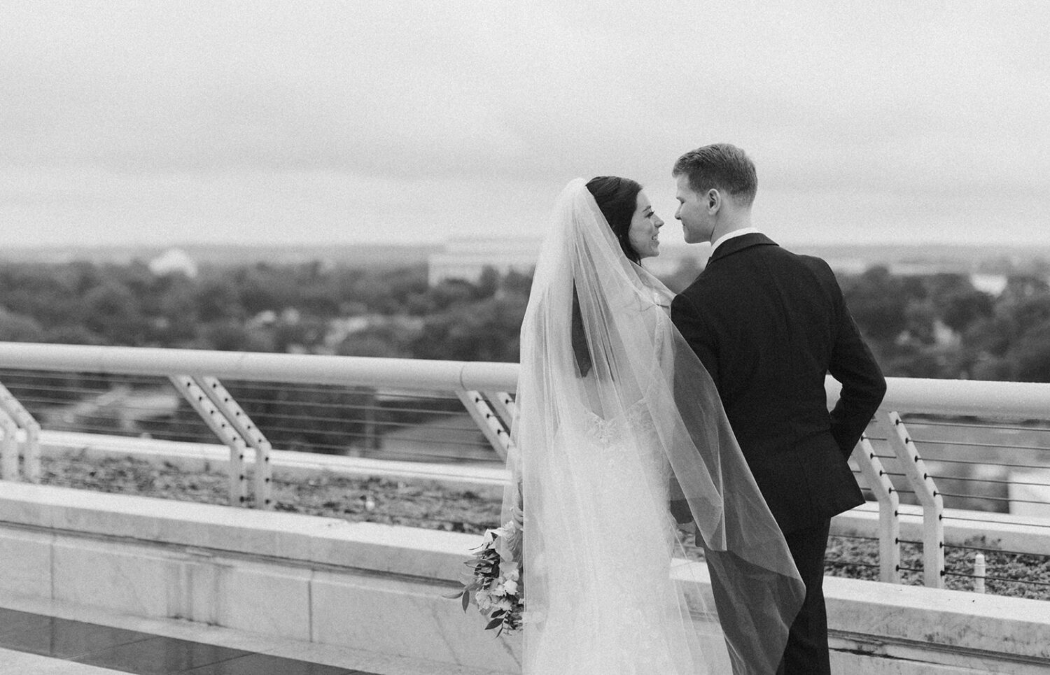 couple elopes at Kennedy Center rooftop in Washington DC