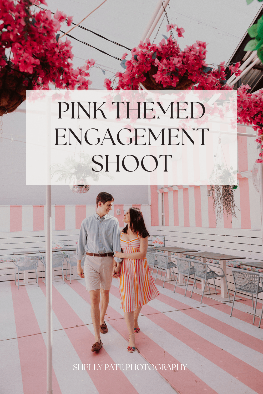 pink themed engagement shoot