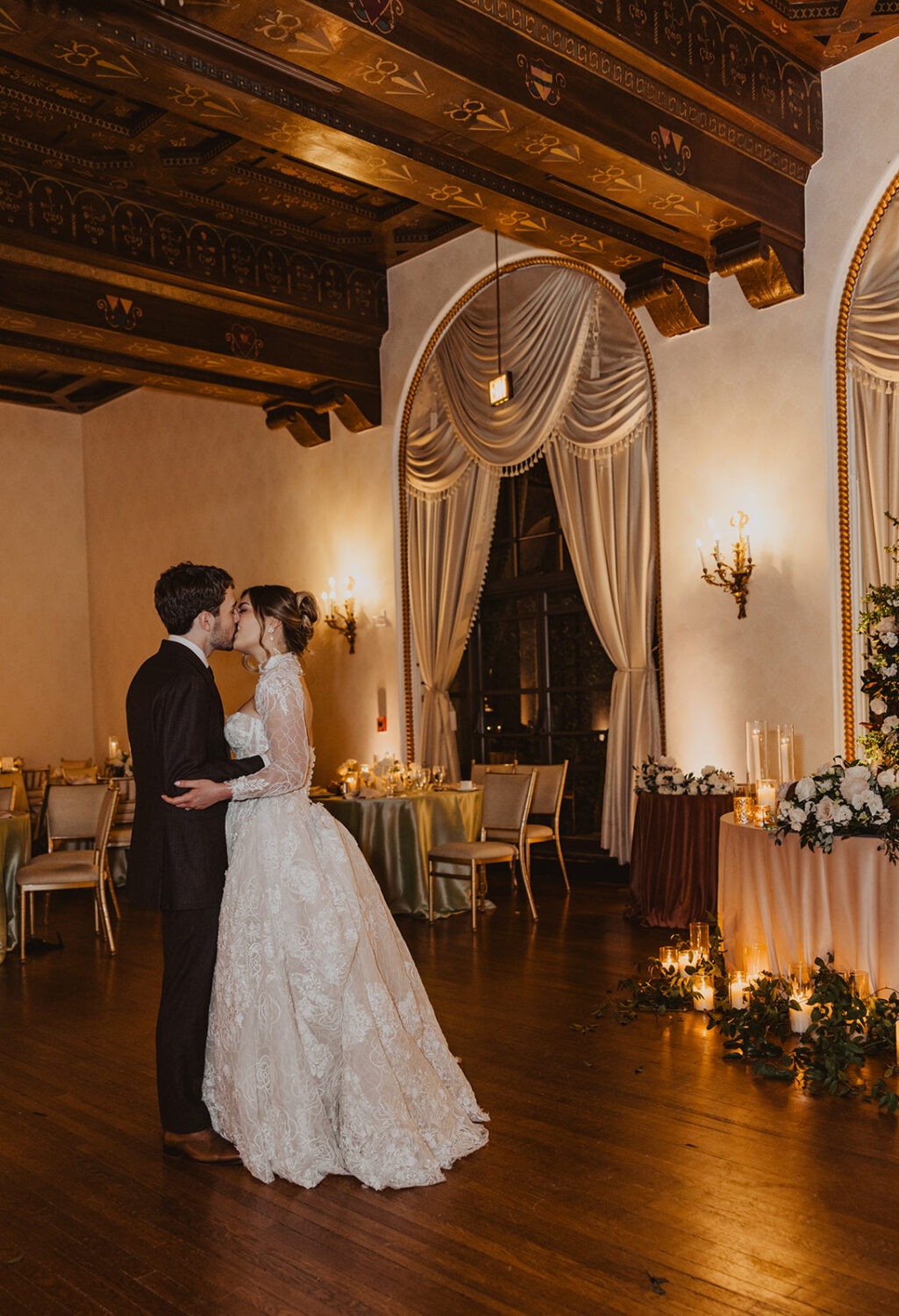 couple dances in ballroom at St. Regis DC hotel