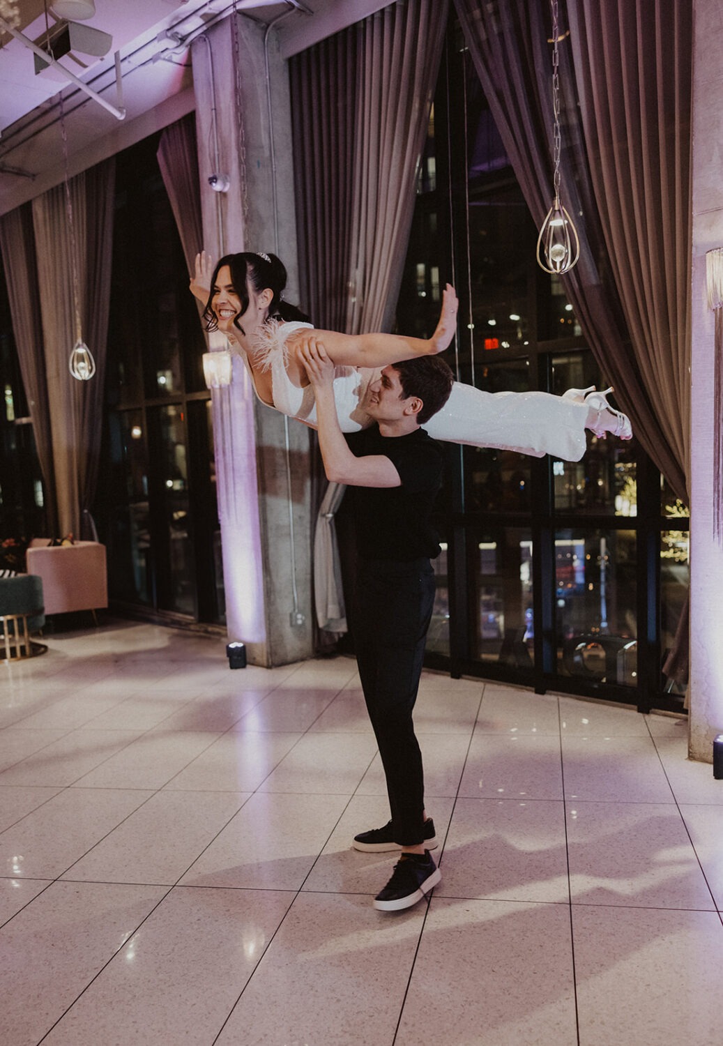 couple dances during wedding first dance