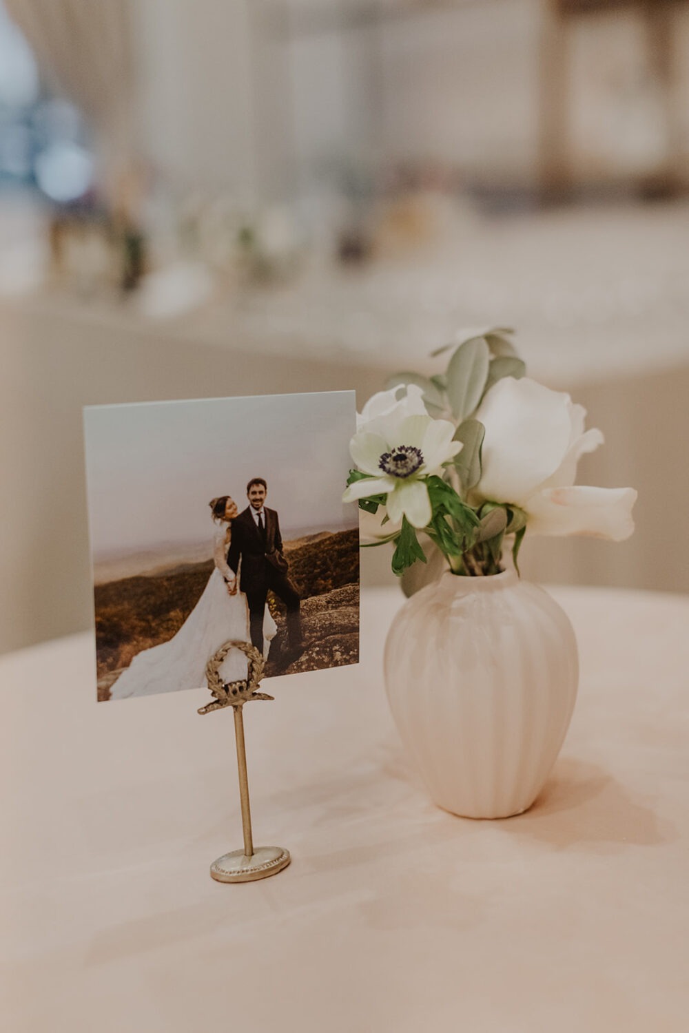 framed photograph from pre-wedding photos used during cocktail hour