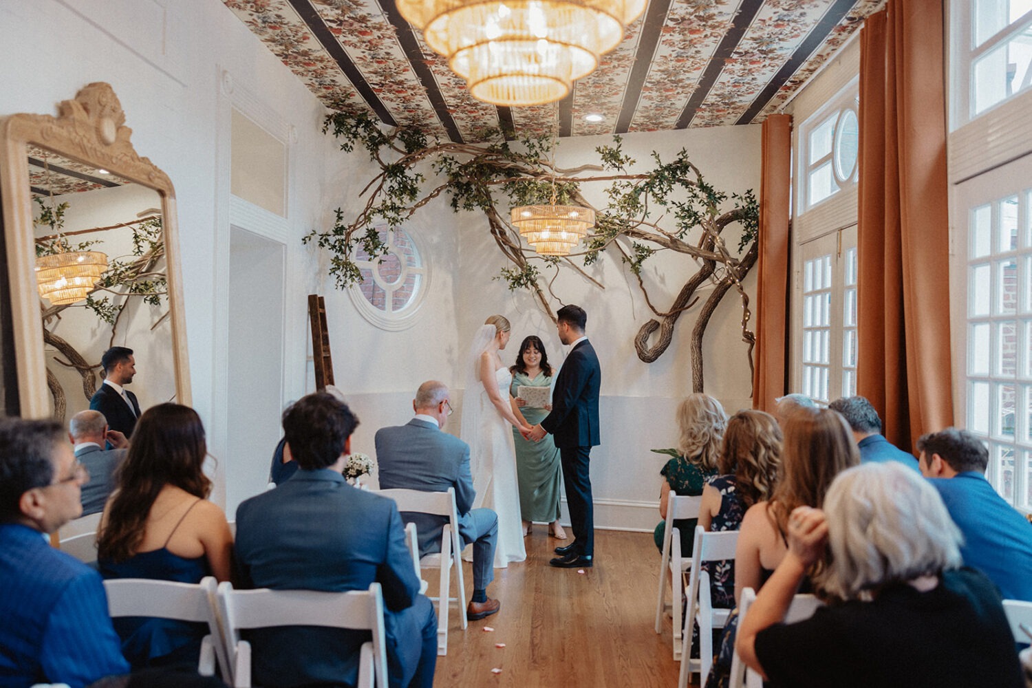 small wedding ceremony held at Swann House in Washington, DC