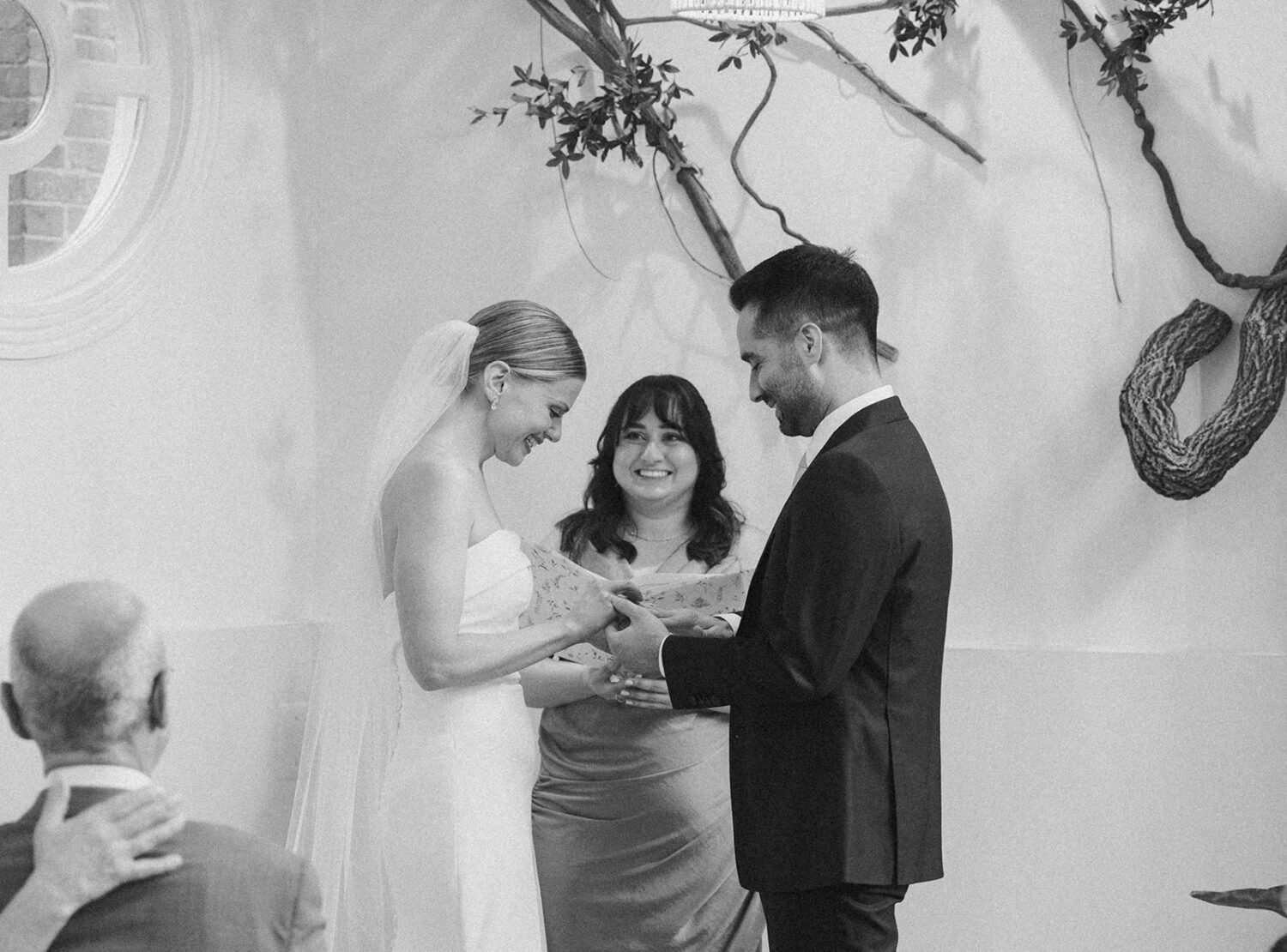 couple exchange vows during wedding ceremony