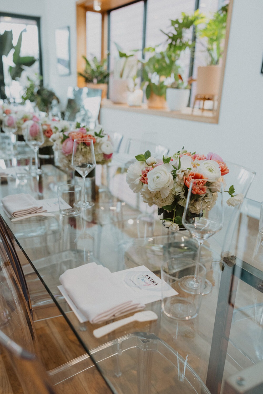 table decor for reception at Rose's Luxury Restaurant